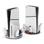 HC-A3777 for PS5/PS5 Slim Host Charger Dock Dual Game Controller Magnetic Charging Stand with RGB Light