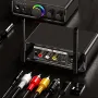OMS M18 bluetooth V5.3 Audio Receiver Transmitter 3.5MM AUX RCA USB Multi-point Interface RGB Light Driver-free Adapter with Two External High-gain Antennas Support Microphone Singing for Phone Tablet TV Speaker