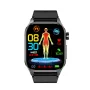 ET580 Schermo AMOLED HD da 2,04 pollici Misurazione della composizione del sangue ECG Elettrocardiogramma Chiamata Bluetooth Frequenza cardiaca Pressione sanguigna Monitoraggio SpO2 Funzione ECG Sifilide Glicemia non invasiva Modalità multi-sport Riproduz