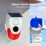 Penderia Pergerakan Penggera Cahaya Bunyi Suria Luaran 1000mAh Bateri 120 Desibel Bunyi Siren Makluman Strob Flash Sistem Penggera Keselamatan