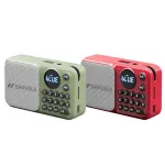 SANSUI U1 FM Radio Portable bluetooth Speaker Built-in Dual Magnetic Speakers Support TF Card U Disk 3.5mm AUX Playback Rechargeable Digital MP3 Player with Lanyard