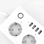 XS-A26 16A Smart WiFi Power Strip with 4 EU Outlets Plug and 4 USB Charging Port Timing Function App Voice Control Work with Alexa Google Home Assistant
