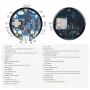 Scheda di sviluppo con giroscopio IMU dual-core a 6 assi ESP32-S3 con display LCD touch da 1,46 pollici, Wi-Fi, Bluetooth e riproduzione audio.