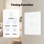 MOES WS-EU Tuya Matter WiFi Smart Light Switch Glass Touch Control Fireproof Neutral Wire Required Timing Function Voice Control with Alexa Google Assistant Apple HomeKit