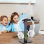 T11/T12 RGB Oyuncu Kulaklığı Standı Kulak Üstü Kulaklık Bilgisayar Masası Ekran Tutucu LED Taban/USB Alıcı Işık Renkli Atmosfer Lambası Braketi Oyuncu PC Aksesuarları için