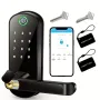 Smart Fingerprint Door Lock App Remote Control Keyless WIFI Digital Touchscreen Lock NFC IP67 Waterproof with 2 IC Cards 2 Keys Support USB Emergency Battery Open the Door