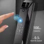 Serratura per porta con riconoscimento facciale 3D, impronta digitale, telecamera, WiFi, serratura intelligente per porta, app Tuya, sblocco remoto, batteria da 4200 mAh