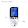 DDS108L Digital LCD Wattmeter 220V 110V AC Power Meter Backlight Electricy Consumption Energy Meter EU Plug Power Kilowatt Wattage Meter