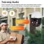 KERUI K268 Tuya 3MP PTZ WiFi IP Wireless Camera Smart Outdoor Home Security 4X Digital Zoom Dome Camera Motion Tracking Night Vision Two-way Audio CCTV Video Surveillance Cameras