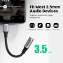 Adattatore per cuffie audio UGREEN AV161 da tipo C a 3,5 mm, chip DAC, cavo USB-C a 3,5 AUX per PC, telefono e tablet