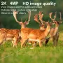HD 4MP Trail Camera 2K Video 120° Detection Range IP66 Waterproof 0.2S Trigger Speed Night Vision WiFi Enabled