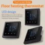 MH1828A AC85-265V 16A Floor Heating Temperature Controller Wall-Mounted Smart Thermostat with LED Touch Screen Wiring Electric Heating Control for Home Tile/Wooden/Marble Floor