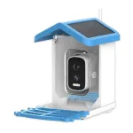Solar Powered Bird Feeder Camera 4MP UHD 110° Wide-Angle Lens WIFI Smart AI Bird Recognition Night Vision Plastic Dome Weatherproof