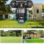 Three-lens 6MP WiFi PTZ Camera Intelligent Wireless Night Vision Motion Recognition Two-way Audio Real-time Monitoring Cameras for Outdoors Security Surveillance