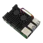 Raspberry Pi 5 5B Alüminyum Alaşımlı Kabuk ve Çift Soğutma Fanı için Pasif Dağıtımlı Metal Kasa
