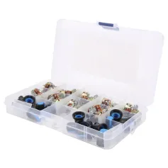 18Pcs/lot 9 Values WH148 Potentiometer B1K 2K 5K 10K 20K 50K 100K 250k 500K 1M ohm Linear Rotary Potentiometer with Knobs
