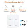 Interruptor Tuya Smart ZigBee3.0, 4 grupos, cenário, 12 cenas, interruptor, botão de pressão, controlador, suporte para assistente doméstico, gateway Zigbee3.0 necessário