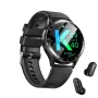 X10 1.39inch HD Screen CNC Metal Steel-feel Watch with TWS Earphones bluetooth Call Heart Rate Blood Pressure 3605 Real Blood Oxygen Monitor Sleep Monitoring NFC Function Multi-sport Modes Music Playback IP67 Waterproof Smart Watch