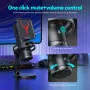 Microfono a condensatore cablato Yanmai GM7, microfono per computer, luce RGB, cancellazione intelligente del rumore, microfono a condensatore cablato USB per PC, laptop, streaming live, podcast, studio, gioco