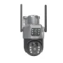 6MP Dual Lens WIFI 4G LTE Solar Powered Camera Dual Screen Outdoor IP Camera Solar Panel Audio PIR Security Surveillance Camera IP66 Waterproof Two-way Audio