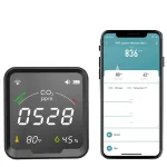 MoesHouse Tuya WiFi Smart Home Temperature Humidity Sensor Air Quality Carbon Dioxide Detector with LED Color Display Alarm Clock APP Remote Monitor