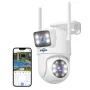 Hiseeu 2 Pack 6MP WIFI IP Camera Wireless Security Camera 5G 2.4G WiFi Dual Lens PTZ Outdoor Motion Tracking Color Night Vision