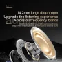 Fone de ouvido Lenovo EA305 TWS com tela digital LED e Bluetooth 5.4 sem fio, diafragma grande de 14,2 mm, som panorâmico de 360 °, bateria com duração de 100 horas, baixa latência para jogos, ganchos para orelha