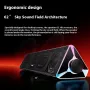 Havit M15 Desktop Speaker Bekabelde soundbar met volumeknop Dubbele hoorns Basmembraan 360° Surround Stereo RGB-licht 3,5 mm computerluidspreker
