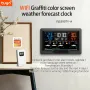 Tuya WiFi Weather Station Color Screen Indoor Outdoor Temperature Humidity Monitor Multifunctional Weather Alarm Clock Real-Time Weather Updates Smart Home Device