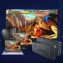 Hanhibr M8 Video Game Console 64G Built-in 10000 Games Retro Handheld Game Console with Dual Player Joystick Gamepad 4K HD Game Stick for Home Entertainment