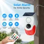 Penderia Pergerakan Penggera Cahaya Bunyi Suria Luaran 1000mAh Bateri 120 Desibel Bunyi Siren Makluman Strob Flash Sistem Penggera Keselamatan