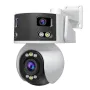 Srihome SH055 8MP WIFI IPカメラ 5倍ズーム 3レンズ 2画面 AIヒューマノイド検知 ナイトビジョン 双方向インターホン HD PTZ ホームセキュリティ CCTV モニターカメラ