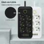 F06 2500 W UE Plugue CA Tomada Régua de Energia Cabo de Extensão Multitap Tomada Elétrica com 4 Portas USB + Tipo C Carregamento Rápido Tomadas Inteligentes para Casa