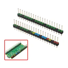 2pcs Raspberry Pi Pico Colorful Pin Header 20 Pins 2.54mm Spacing Gold-Plated Pins Quick Pin Identification Easy Soldering Electronic Components