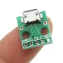 5pcs Micro USB To Dip Female Socket B Type Microphone 5P Patch To Dip 2.54mm Pin With Soldering Adapter Board