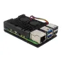 Raspberry Pi 5 5B Alüminyum Alaşımlı Kabuk ve Çift Soğutma Fanı için Pasif Dağıtımlı Metal Kasa