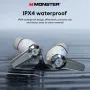 Fone de ouvido Monster XKT32 Bluetooth V5.4 TWS com luz RGB, som Hi-Fi, mini fones de ouvido portáteis para jogos com microfone