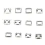 Set di 60 prese mini USB da 12 tipi, in acciaio inossidabile, ad alta resistenza, facili da riporre e trasportare, componenti di controllo industriale
