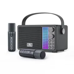 YS-603 bluetooth 5.3 Speaker Portable Speaker with Microphone HiFi Stereo Surround Bass Sound Dual DSP Chip Voice Change Noise Cancelling Outdoors Portable Karaoke Speaker