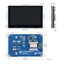 4.3インチQLEDディスプレイ 静電容量式タッチスクリーン MIPI DSIインターフェース 800°C-480 Raspberry Pi 4B / 3B+/ 3A+/ 3用