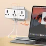 LDNIO SC3317 2500W Rotatable Plug Power Socket with 3AC+USB-A+USB-C PD QC3.0 PPS SCP Fast Charging Power Strip Adapter EU Plug US Plug for iPhone 16 16 Pro 15 14 13 Pro Max for Huawei Mate XT for Xiaomi 15pro