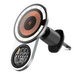 A8 Magnetic Car Mount Wireless Charger Holder 15W Fast Wireless Charging 1200g Strong Suction 360° Adjustable for iPhone Android