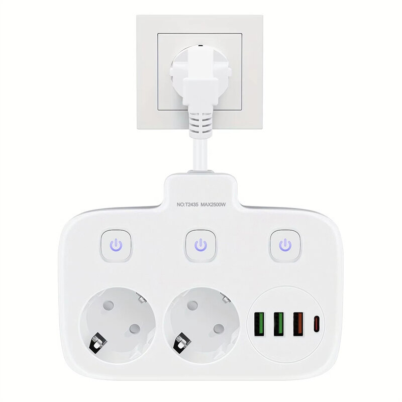 White with 3 on/off Switch