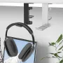 Metal Headphone Holder Hook Stand Under Desk Headset Bracket Headset Hanger with Ajustable Clamp Universal