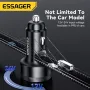 ESSAGER FSJ-008 105W 3-Port USB PD Car Charger Adapter USB-A+2USB-C PD PPS Fast Charging with Blue LED for iPhone 16 16Pro 15 14 13 for Xiaomi 15pro for Samsung Galaxy S25 Ultra for Huawei Mate 70