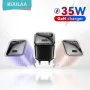 [GaN Tech] KUULAA KL-CD73 35W 1-Port USB PD Charger USB-C PD Fast Charging Wall Charger Adapter EU Plug US Plug for iPhone 16 16 Pro 15 14 13 Pro Max for Huawei Pura X for Xiaomi 15pro