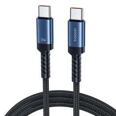 Cabo USB-C para USB-C Toocki TQ-X65AC2 100 W, carregamento rápido, transmissão de dados, núcleo de cobre, 1 m/2 m de comprimento para iPhone 15 15 Plus, Huawei Pura 70 Ultra, Xiaomi Civi 4 Pro, Samsung Galaxy S24