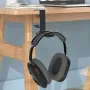 Metal Headphone Holder Hook Stand Under Desk Headset Bracket Headset Hanger with Ajustable Clamp Universal
