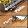 ESSAGER ES-X59 65 Вт Type-C на Type-C+iP кабель PD для быстрой зарядки и передачи данных медный сердечник длиной 1 м/2 м для iPhone 15 Plus 14 13 для Huawei Pura 70 Ultra для Xiaomi Civi 4 Pro