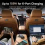 Baseus PrimeTrip VW1 105W 6-Port USB PD Car Charger with Retractable Cable 3USB-A+3USB-C Support PD3.0 QC3.0 PPS SCP AFC Fast Charging for iPhone 16 16 Pro 15 14 13 for Xiaomi 15pro for Samsung Galaxy S25 Ultra